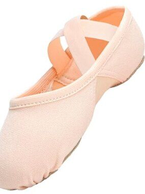 Ballet Shoes for Women Girls Stretch Canvas Split Sole Dance Slippers (No color)
